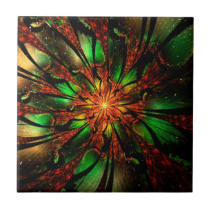 Abstracte fractale bloem. tegeltje