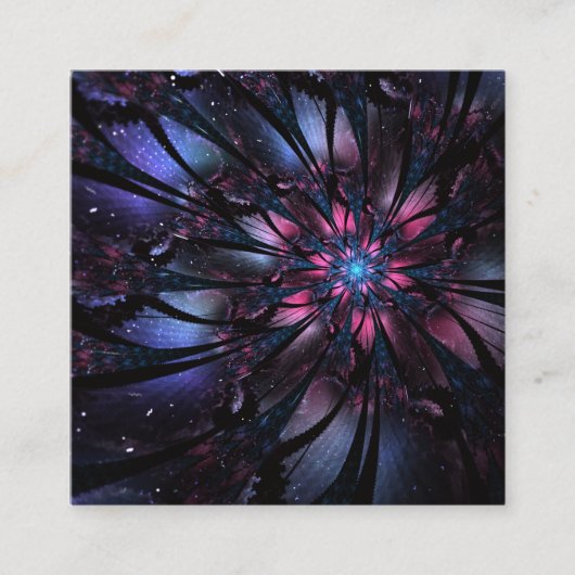 Abstracte fractale bloem. vierkante visitekaartje (Voorkant)