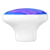 Abstracte fractale kunst keramische knop (Zijkant)