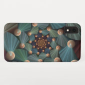 Abstracte fractale kunst met diepbruin leistblauw Case-Mate iPhone case (Achterkant (horizontaal))