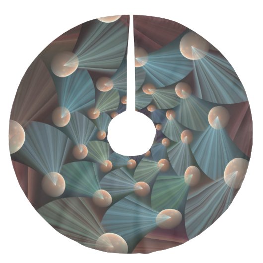 Abstracte fractale kunst met diepbruin leistblauw kerstboom rok (Voorkant)