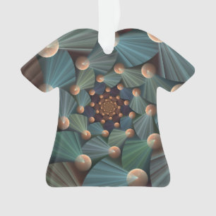 Abstracte fractale kunst met diepbruin leistblauw ornament