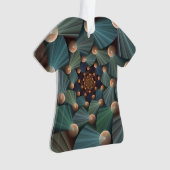 Abstracte fractale kunst met diepbruin leistblauw ornament (voorkant)