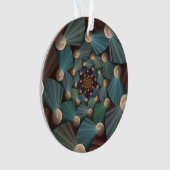 Abstracte fractale kunst met diepbruin leistblauw ornament (voorkant)