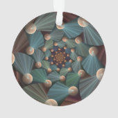 Abstracte fractale kunst met diepbruin leistblauw ornament (achterkant)