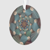 Abstracte fractale kunst met diepbruin leistblauw ornament (voorkant)