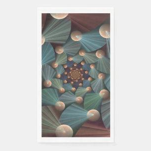 Abstracte fractale kunst met diepbruin leistblauw servet