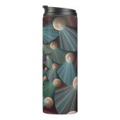 Abstracte fractale kunst met diepbruin leistblauw thermosbeker (Geroteerd rechts)