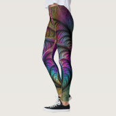 Abstracte fractale kunst met levendige structuur leggings (Links)