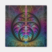 Abstracte fractale kunst met levendige structuur magneet (Voorkant)