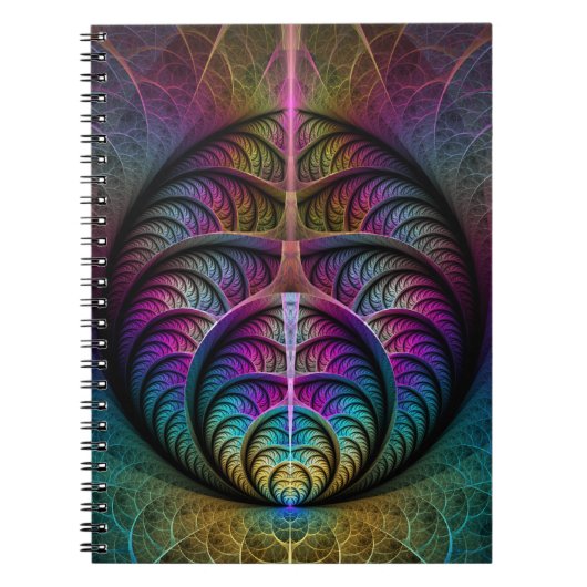 Abstracte fractale kunst met levendige structuur notitieboek (Voorkant)