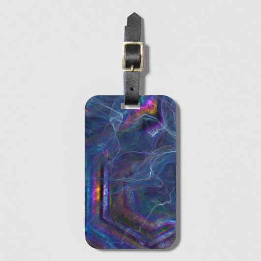 Abstracte fractale nevel en geometrische morf bagagelabel (Voorkant (verticaal))