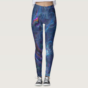 Abstracte fractale nevel en geometrische morf leggings