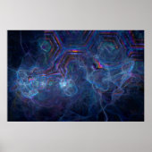Abstracte fractale nevel en geometrische morf poster (Voorkant)