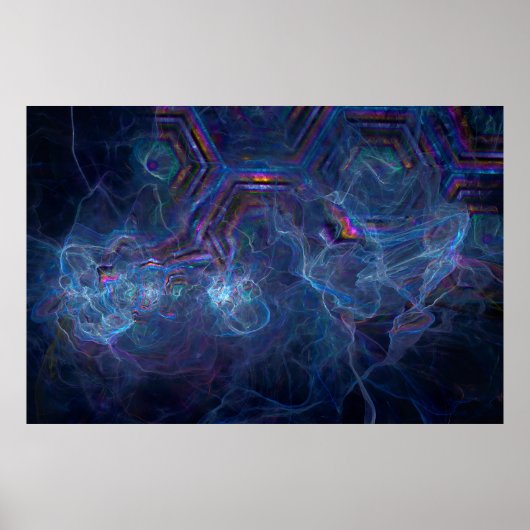 Abstracte fractale nevel en geometrische morf poster (Voorkant)