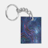Abstracte fractale nevel en geometrische morf sleutelhanger (Voorkant Links)