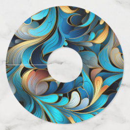 Abstracte fractale patronen wijnglaslabel