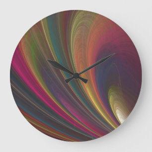 Abstracte Fractale Regenboog Ronde Wandklok Grote Klok