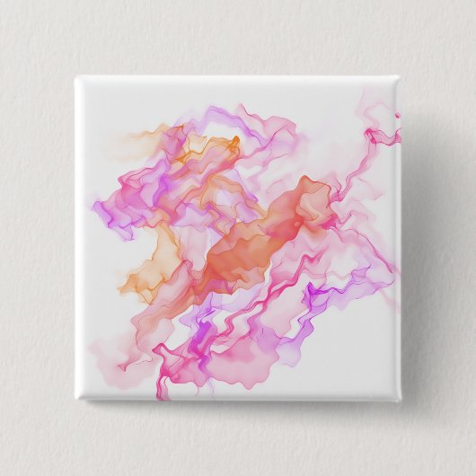 Abstracte fractale rook vierkante button 5,1 cm (Voorkant)