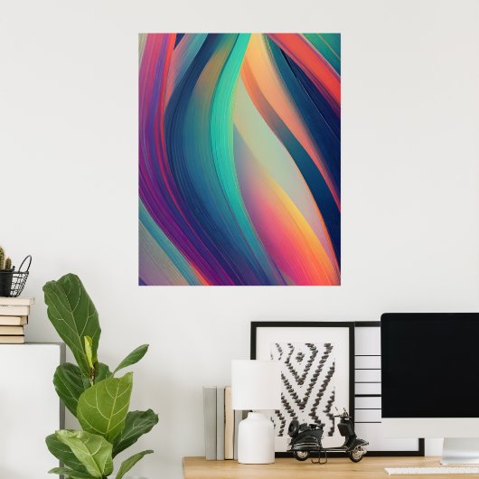 Abstracte fractale textuur poster (Thuiskantoor)