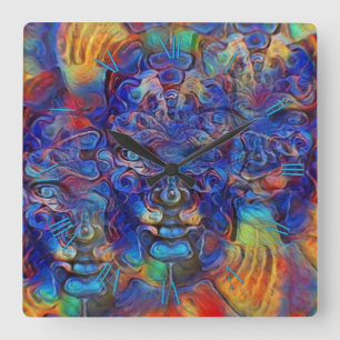 Abstracte fractale vlakken vierkante klok