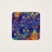 Abstracte fractale vlakken vierkante visitekaartjes (Achterkant)