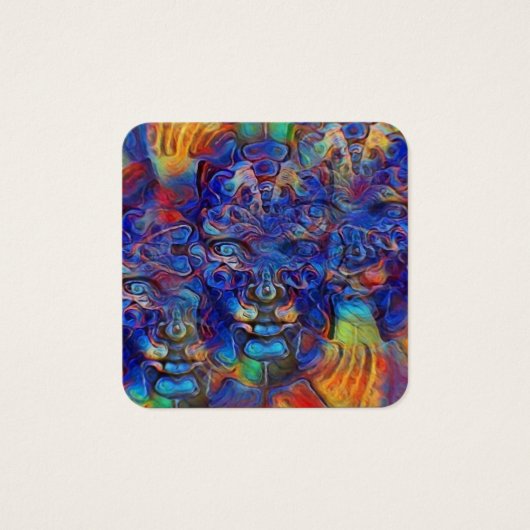 Abstracte fractale vlakken vierkante visitekaartjes (Voorkant)