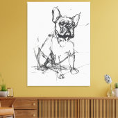 Abstracte Franse Bulldog-schets Canvas Afdruk (Insitu (Woonkamer))