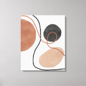 Abstracte Freeform-vormen - bruin en zwart Canvas Afdruk (Voorkant)