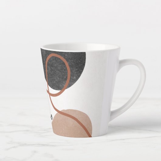 Abstracte Freeform-vormen - bruin en zwart Latte Mok (Rechts)