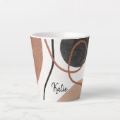 Abstracte Freeform-vormen - bruin en zwart Latte Mok (Voorkant)