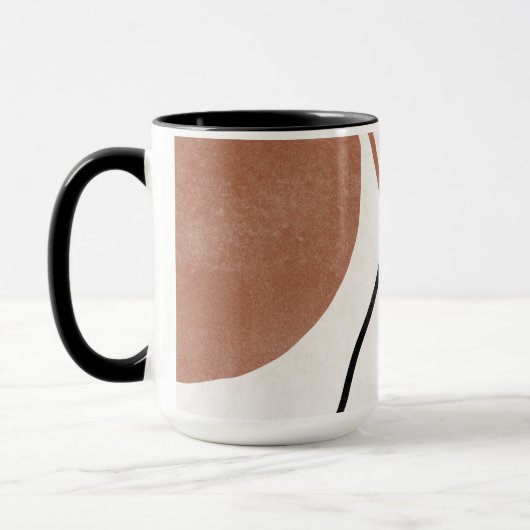 Abstracte Freeform-vormen - bruin en zwart Mok (Links)