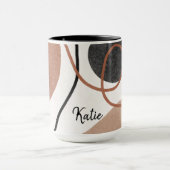 Abstracte Freeform-vormen - bruin en zwart Mok (Midden)
