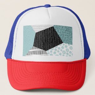 Abstracte freehand tekening: artistieke achtergron trucker pet
