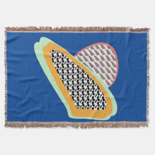 Abstracte Fruit Papaja Drakenfruit Patroon Worpdek Deken