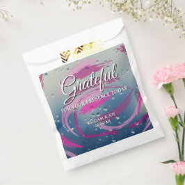 Abstracte Fuchsia en roze penseelstreek dankbaar Bedankzakje