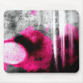 Abstracte Fuchsia, grijze en zwarte graan fotokuns Muismat