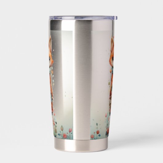 Abstracte Funky Fox Lady Geïsoleerde Drinkbeker (Links)