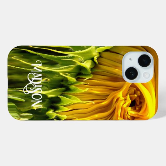 Abstracte funky retro Zonnebloem, bange geometrie Case-Mate iPhone Case (Achterkant (horizontaal))