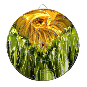 Abstracte funky retro Zonnebloem, bange geometrie Dartbord