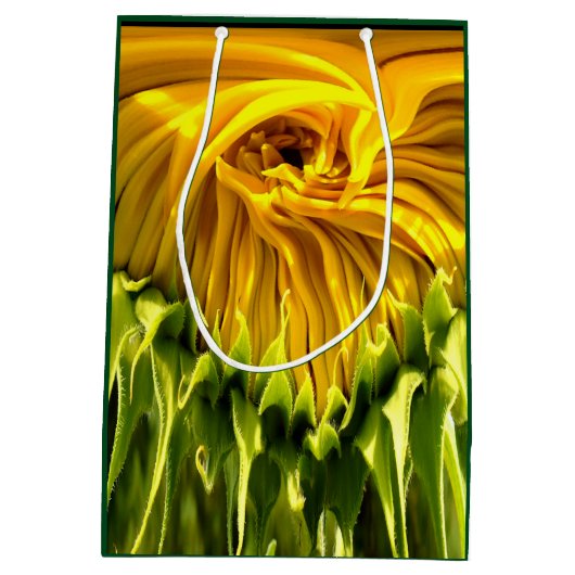 Abstracte funky retro Zonnebloem, bange geometrie Medium Cadeauzakje (Achterkant)