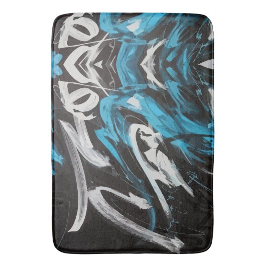 Abstracte fusie: Kleurspatten en Dynamische lijnen Badmat (Voorkant Verticaal)