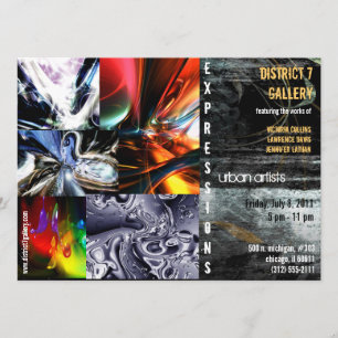 abstracte galerie-uitnodiging kaart