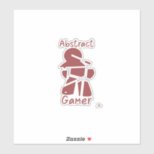 Abstracte Gamer Plezier Gebroken Meeple Bordspel L Sticker