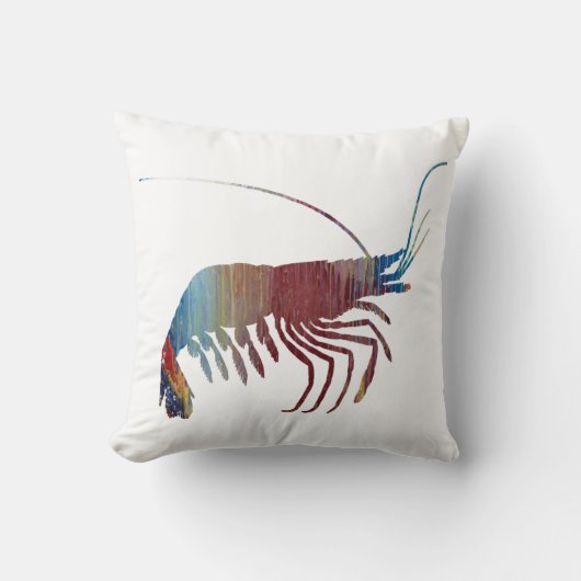 Abstracte garnalensilhouet kussen (Voorkant)