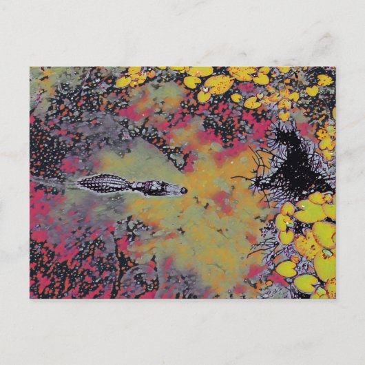 Abstracte gator briefkaart (Voorkant)