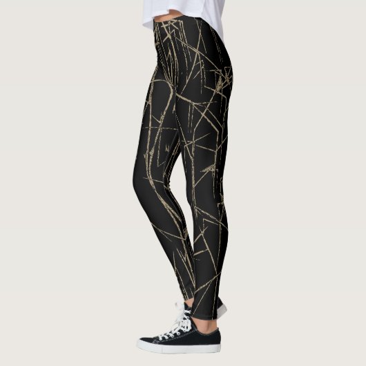 Abstracte geborstelde Leggings van Joya Eve (Links)
