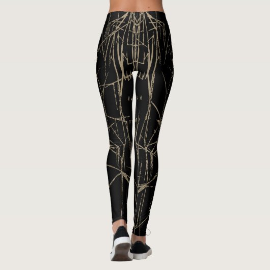 Abstracte geborstelde Leggings van Joya Eve (Achterkant)