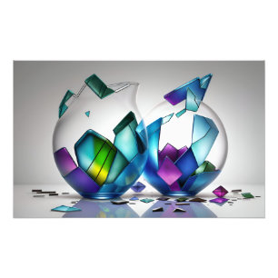 Abstracte gebroken glaskunst foto afdruk