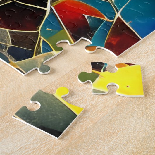 Abstracte gebroken glaskunst legpuzzel (Zijkant)